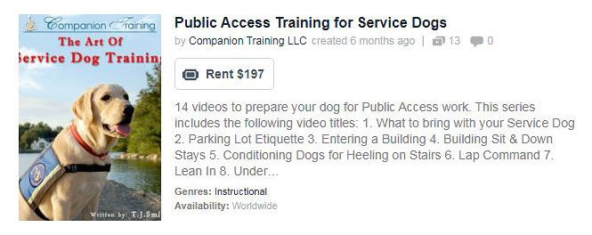 Video Course - Public Access Training for Service Dogs